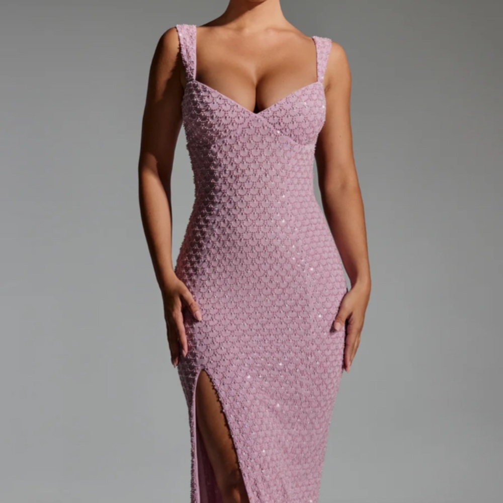 oh polly cordelia open-back maxi dress in mauve